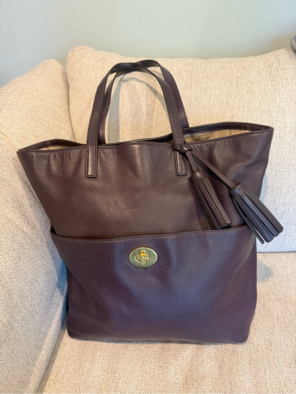Coach Legacy Turn Lock tote in Deep Purple